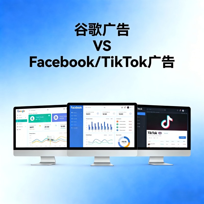 谷歌广告与facebook广告的区别 谷歌广告与TikTok广告的区别 facebook广告与TikTok广告的区别 谷歌和facebook和tiktok推广效果对比