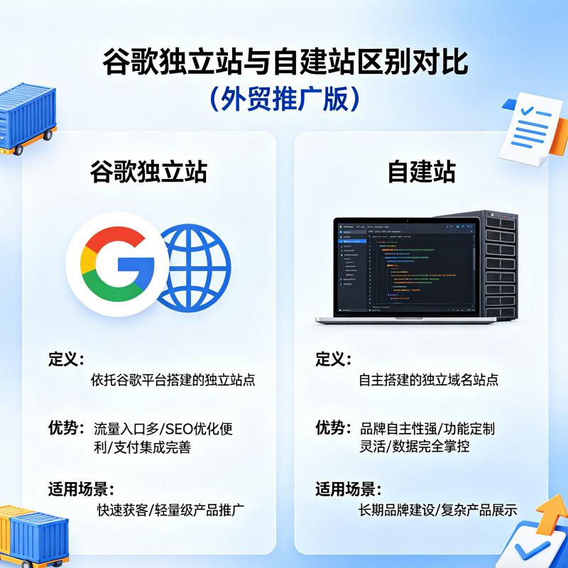 谷歌独立站和自建站有什么区别?